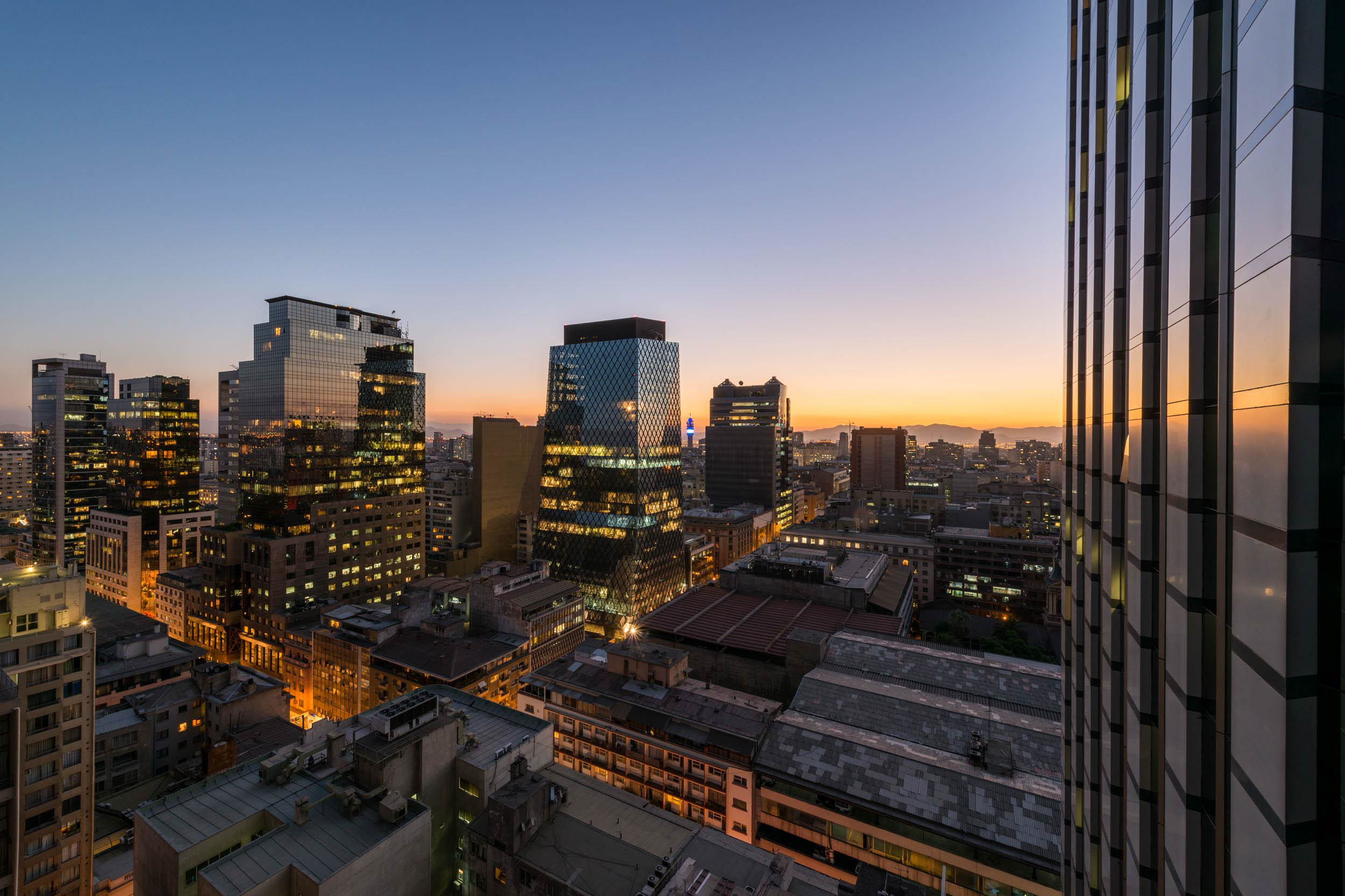 architecture-photography-santiago-chile-twilight-skyscraper-modern
