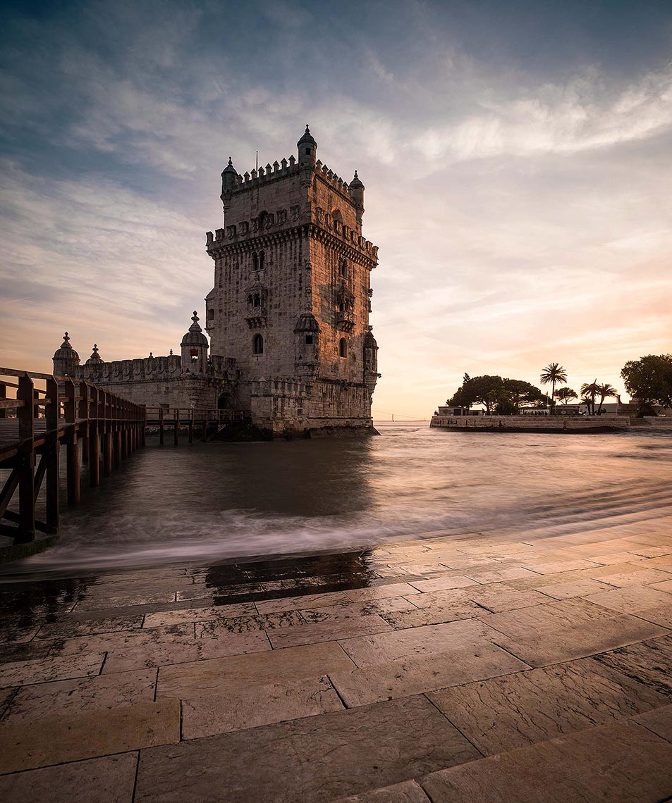 belem-tower-dusk-architecture-castle-coast-sunset-landmark-lisbon-portugal