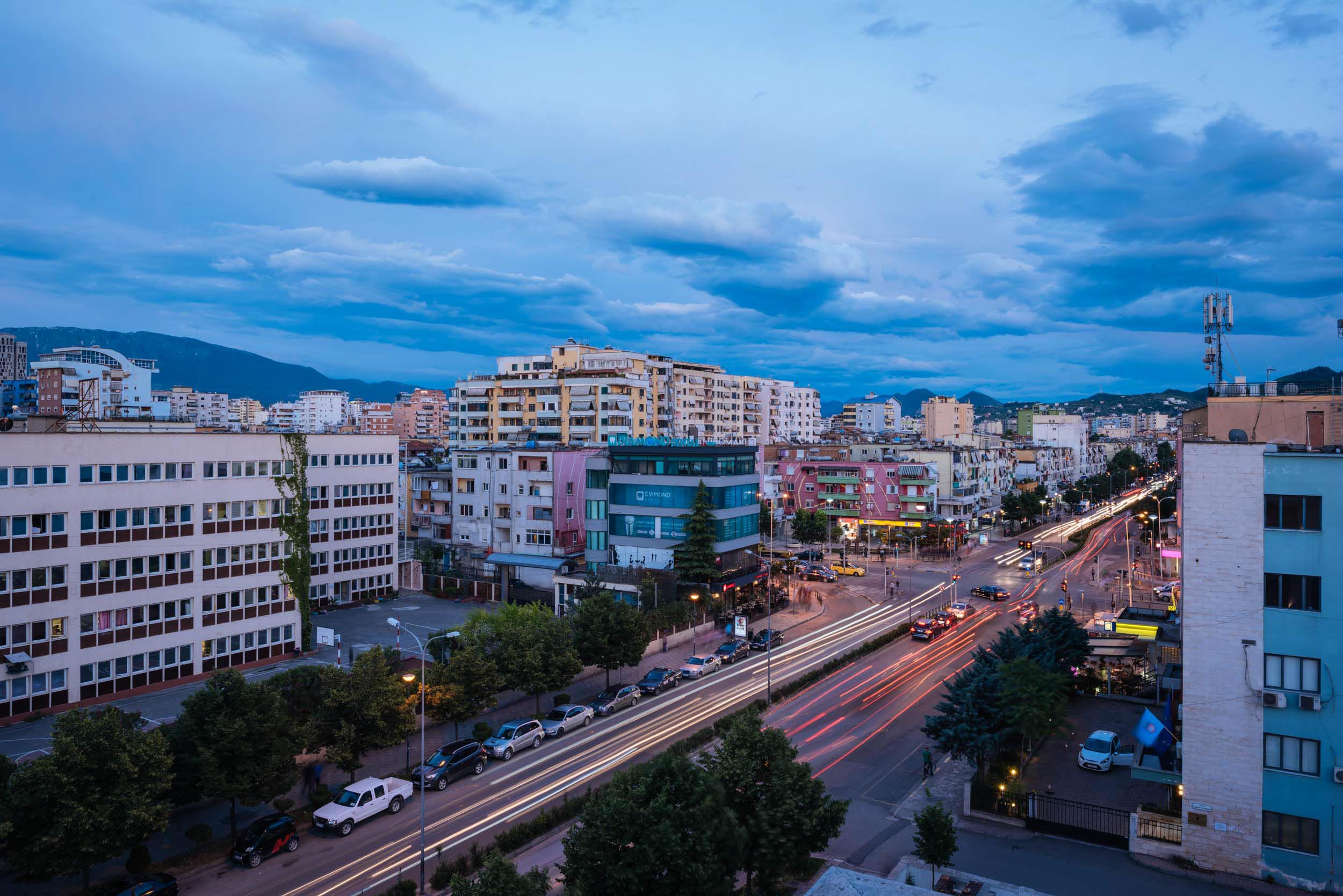 cityscape-twilight-night-tirana-albania