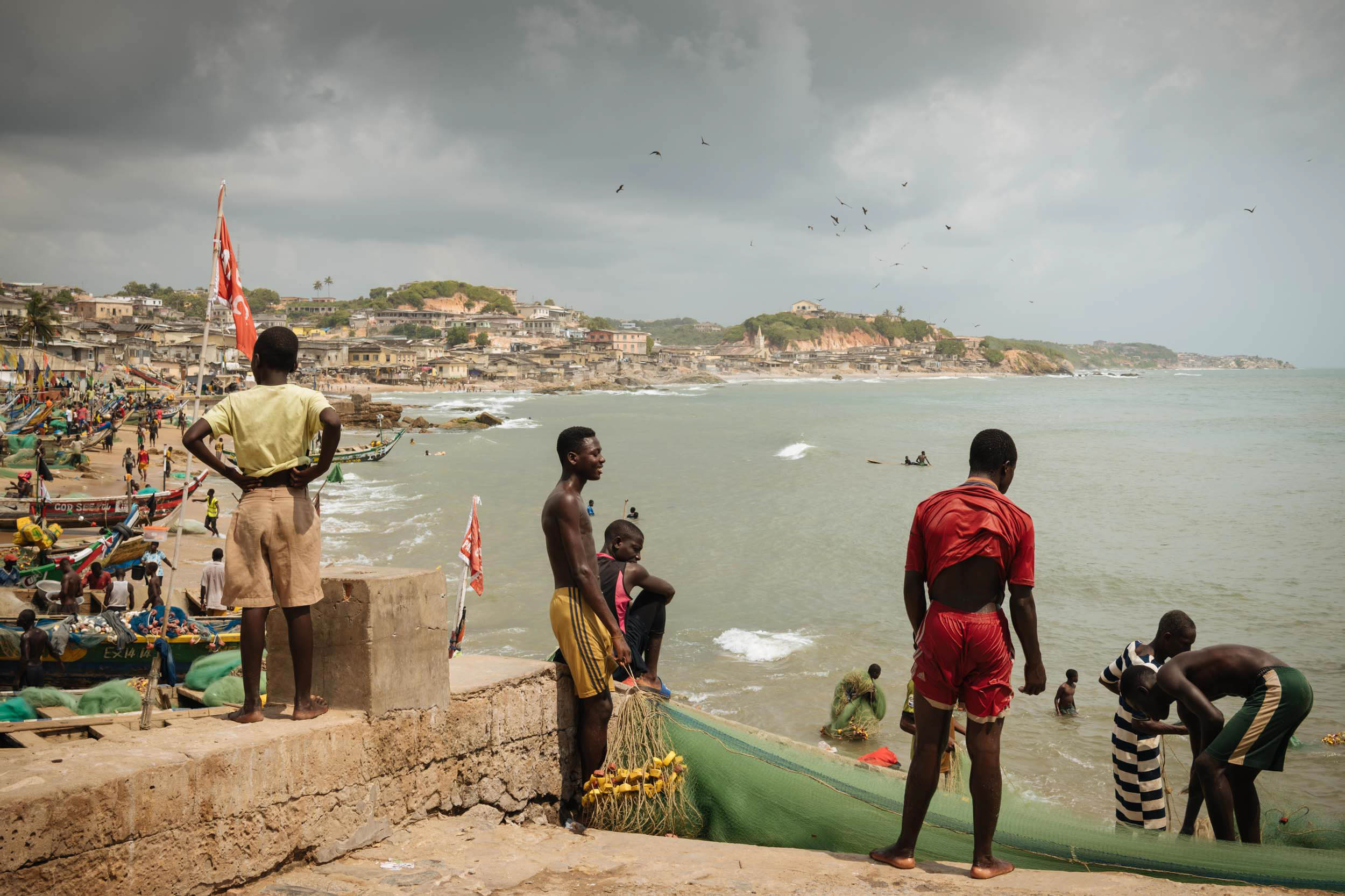 fishermen-nets-cape-coast-ghana-africa