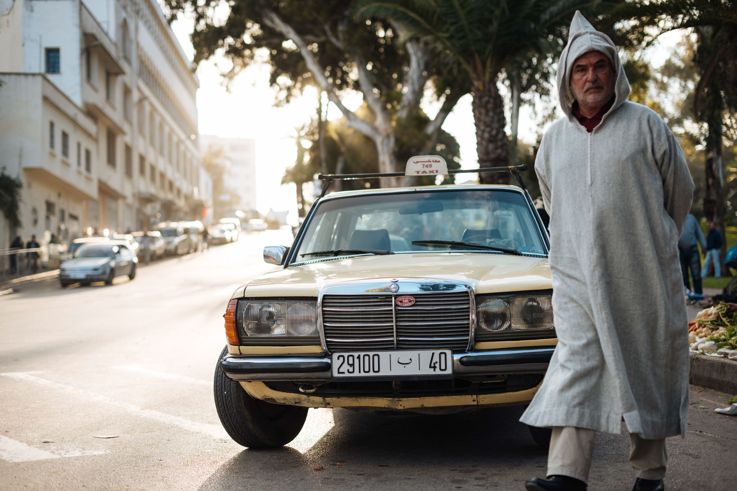 mercedes-taxi-street-travel-tangier-medina-morocco